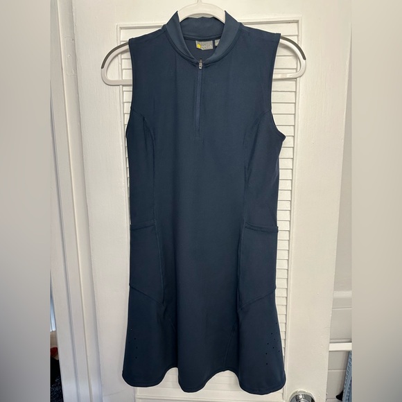 Zella A-Line Tennis Dress with size pockets and front zip. Size Medium. - Picture 1 of 5